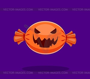 Halloween font, pumpkin dash or punctuation mark - vector clipart