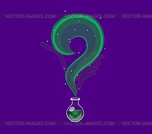 Halloween font, witch magic potion question mark - vector clipart