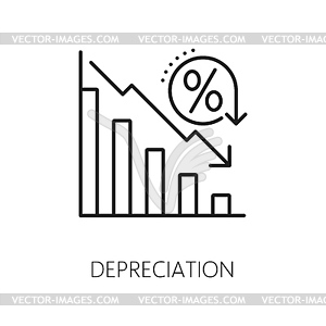 Economic crisis icon economy business depreciation - vector clipart