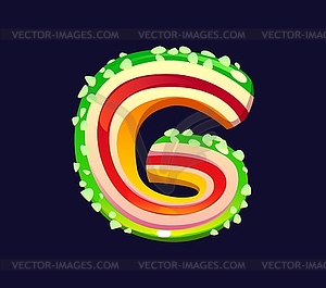 Letter G cartoon marmalade candy alphabet type - vector image