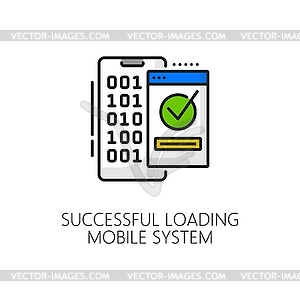 Mobile system software update loading line icon - vector clipart