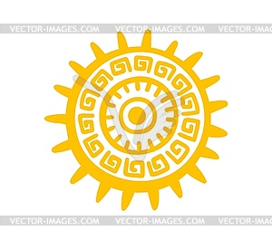 Aztec Mayan totem sun symbol, ancient tribal icon - vector clipart / vector image