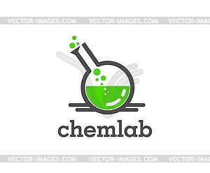 Значок научной лаборатории, пробирка для химической лаборатории - графика в векторном формате