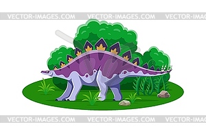 Dravidosaurus prehistoric dino cartoon character - vector image