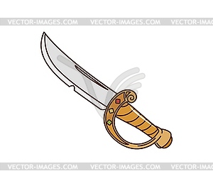 Retro cartoon groovy pirate and corsair sabre - vector clipart