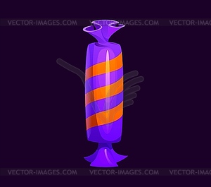 Letter I Halloween font, cartoon wrapped candy - royalty-free vector clipart