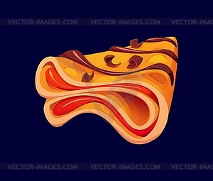 Cartoon crepe confectionery and sweet pastry - vector clipart