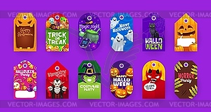 Halloween holiday gift tags badges - vector clip art