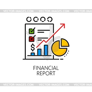 Цветной значок строки финансового отчета, финансовый анализ - векторный графический клипарт