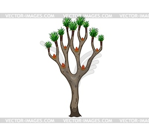 Cartoon jungle rainforest tree exotic plant - vector clip art