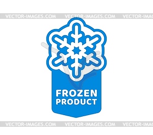 Blue frozen cold product icon, and badge for food - stock vector clipart