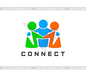 Community connect people together icon - vector clipart