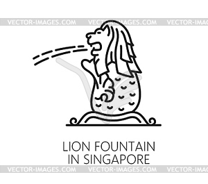 Сингапурский значок линейки merlion lion founta - векторный клипарт EPS