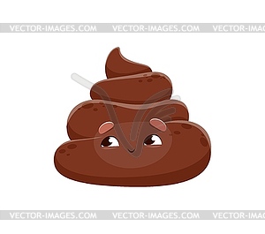 Cartoon poop emoji. cute poo - royalty-free vector clipart