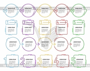 Пошаговая диаграмма и рамки временной шкалы инфографики - изображение в формате EPS