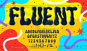 Liquid bubble groovy type, psychedelic y2k font - vector clipart