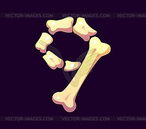 Number nine made of bs, Halloween font, type - vector clipart