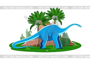 Haplocanthosaurus prehistoric dinosaur character - vector clip art