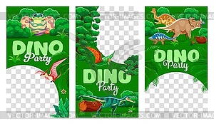 Social media templates for kids dinosaurs party - vector EPS clipart