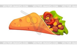 Cartoon shawarma fast food meal, street dr - vector clipart
