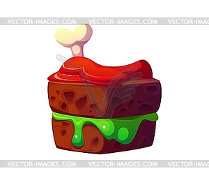 Cartoon Halloween holiday dessert, eerie pastry - color vector clipart