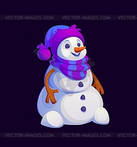 Cartoon Christmas holiday snowman character - vector clipart