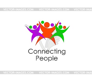 Community people, connect together, union icon - royalty-free vector clipart