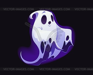 Cartoon Halloween ghost character, boo personage - vector clipart