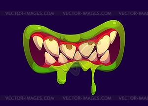 Halloween monster mouth with dripping saliva - vector clipart