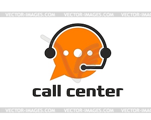 Call center icon for customer support service - vector clipart