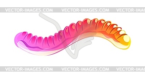 Jelly worm cartoon Halloween holiday sweets - vector image