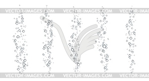 Fizz water soda drink bubbles rising upwards - vector image