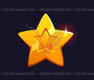 Cartoon star golden award, game asset - vector clipart