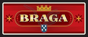 Braga municipality and city, district in Portugal - vector image