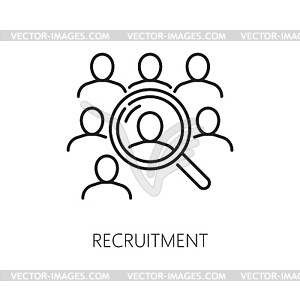 Job search line icon, recruitment and head hunting - vector image