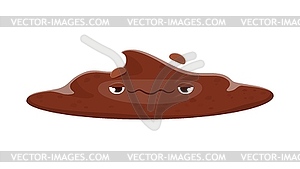 Cartoon poop emoji. Funny poo excrement character - vector clipart