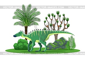 Мультяшный доисторический динозавр Шантунгозавр - изображение в векторе / векторный клипарт