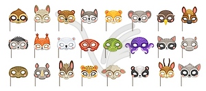 Animal carnival party masks or festival costumes - stock vector clipart