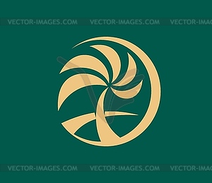 Tropical summer tropical palm beach tree logo icon - vector clip art