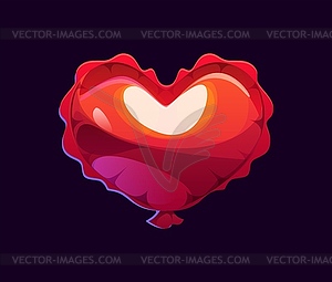 Cartoon game heart balloon for Valentine day - vector clip art