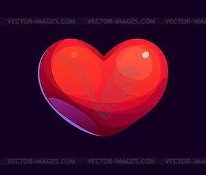 Cartoon game heart asset for romantic valentines - vector clipart