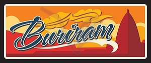 Buriram Thailand province vintage travel plate - vector clipart