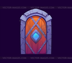 Cartoon magic portal gate door, fantasy game asset - vector clipart