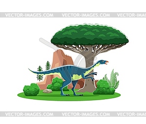 Cartoon prehistoric dinosaur character, Dryosaurus - vector clip art