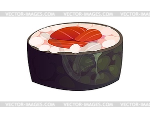 Cartoon futomaki, classic Japanese tuna sushi roll - vector clipart