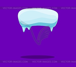 Dash symbol with icicles Merry Christmas font - vector clipart / vector image