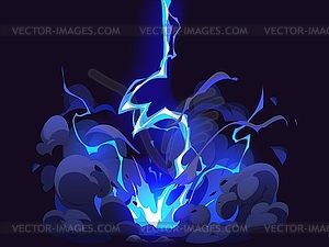 Cartoon electric thunder bolt effect, lightning - vector image