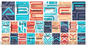 Abstract typography book covers, alphabet poster - vector image