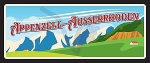 Appenzell-Ausserrhoden Swiss canton travel plate - vector image