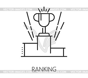 Business data analytics, ranking thin line icon - vector EPS clipart